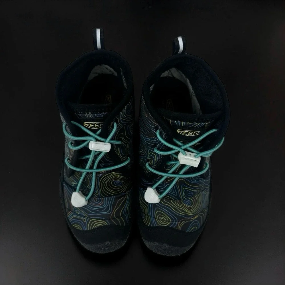 KEEN Kids Howser II Chukka WP Boots Size 13 Black Reef Waters Topo NWB